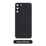 Back Glass with Camera Lens and Adhesive for Samsung Galaxy S22 Plus Black