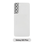 Back Glass with Camera Lens and Adhesive for Samsung Galaxy S22 Plus White
