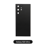 Back Glass with Camera Lens and Adhesive for Samsung Galaxy S22 Ultra Phantom Black