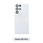 Back Glass with Camera Lens and Adhesive for Samsung Galaxy S22 Ultra Phantom White