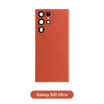 Back Glass with Camera Lens and Adhesive for Samsung Galaxy S22 Ultra Red