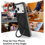360 Grip Magsafe Silicone Case For iPhone 14 Pro Max Black - Image 2