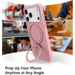 360 Grip Magsafe Silicone Case For iPhone 14 Pro Max Pink - Image 2