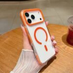 Aura Clear Magsafe Case For iPhone-11-orange