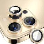 Camera Lens Tempered Glass Ring for iPhone 16 Pro/16 Pro Max Gold