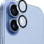 Camera Lens Tempered Glass Ring for iPhone 16/16 Plus Blue
