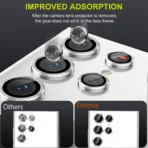 Camera Lens Tempered Glass Ring for Samsung S23 Ultra Black - Image 2